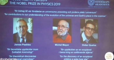 भौतिकशास्त्रतर्फको नोबल पुरस्कार तीनजना वैज्ञानिकहरुलाई